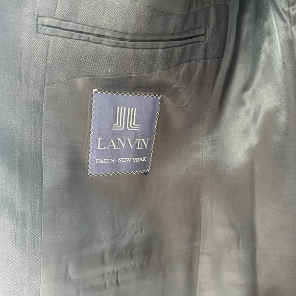 Lanvin Paris Vintage Blazer Lapel Collar Two Buttoned Long Sleeve Gray Size 40R - Picture 7 of 11